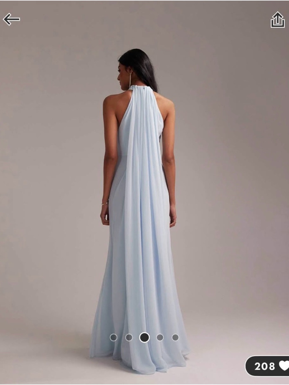 ASOS Pale Blue Halter Maxi Dress - Picture 4 of 7